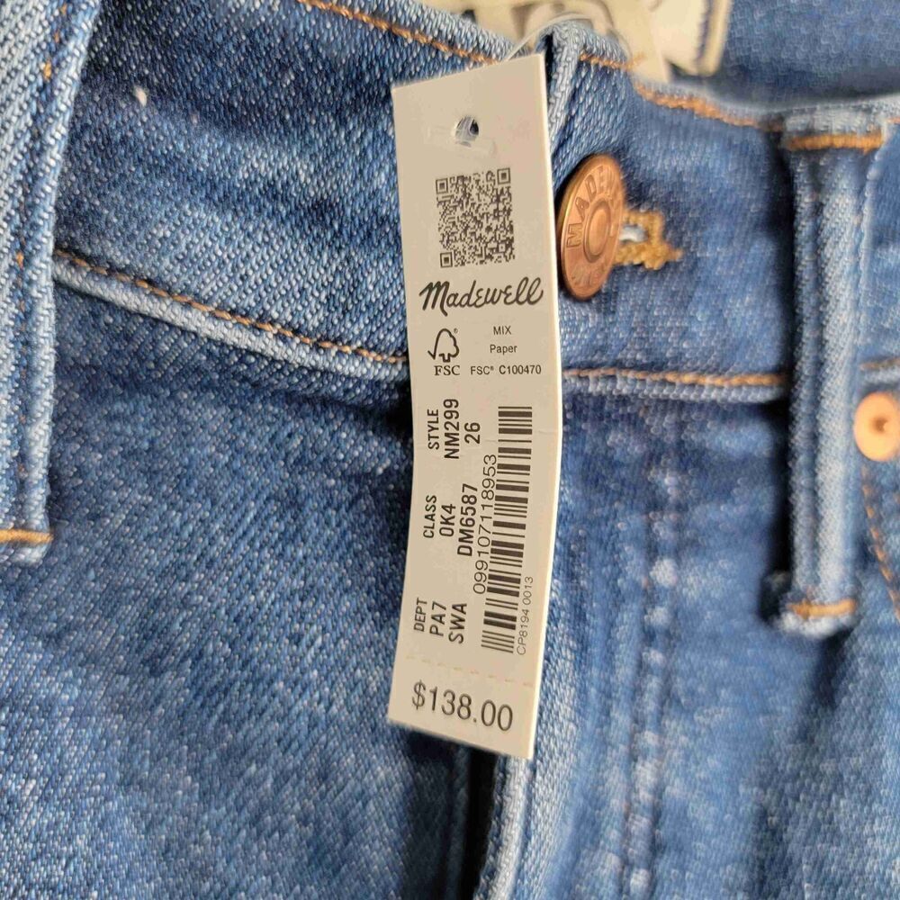 NWT Madewell DM568 Blue High Rise Womens Jeans Size 26 - Picture 5 of 9